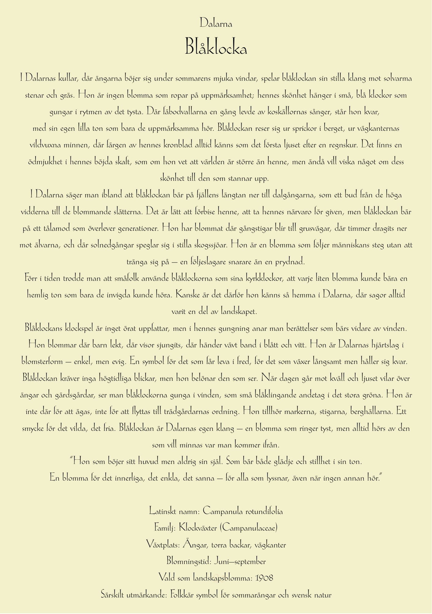 Dalarna-Blåklocka